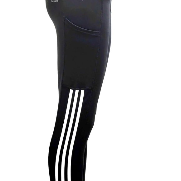 Adidas 3 striped pocket high waste leggings. CLIMALITE . Size medium. - Picture 4 of 9